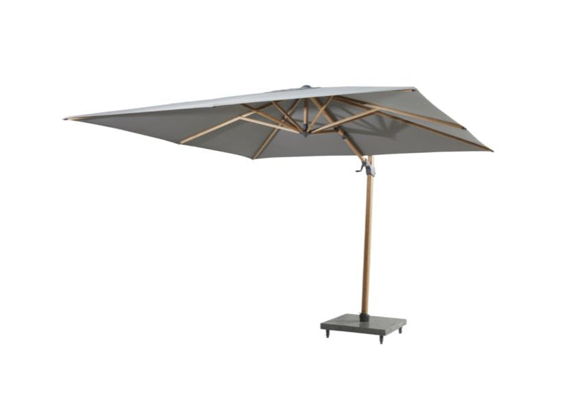 4Seasons Siesta Premium Zweefparasol 300x300cm - Woodlook Frame Charcoal