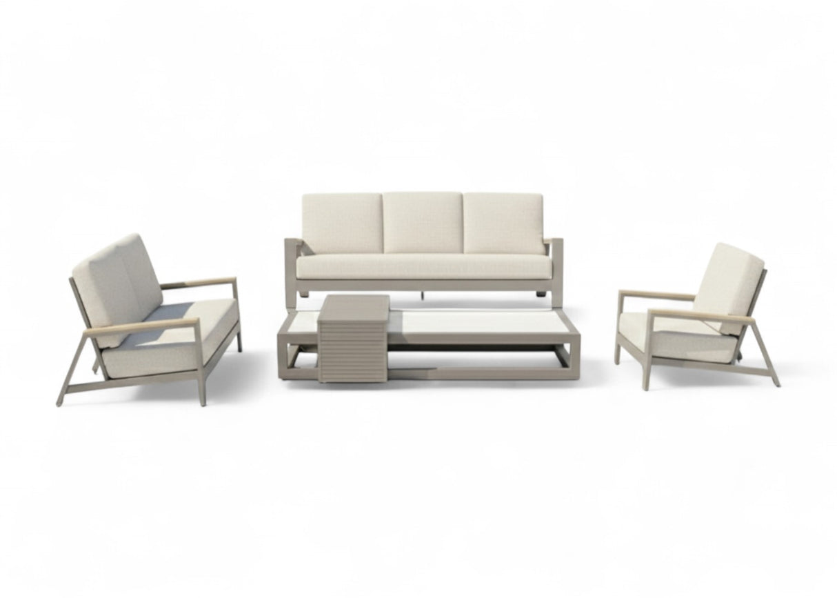 Apple Bee Spring Aluminium Loungeset 6 Persoons Taupe - Nr. 3