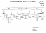 Belito Lotte Loungeset Hoekbank Nr. 1 | Taupe Aluminium | 288 x 220 cm | 6-persoons