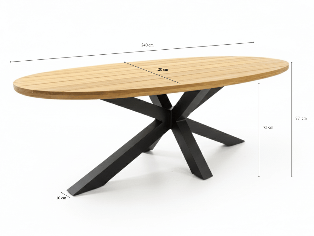 Apple Bee Condor Dining Tuinset 240 x 120 cm Ovaal | Aluminium Onderstel