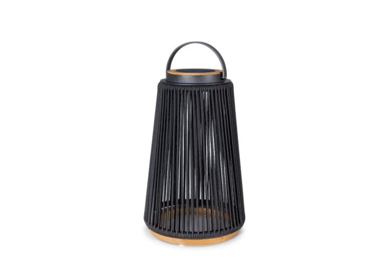 Rocca sfeerlamp tuin solar - aluminium - teakhout - antraciet - set