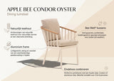 Apple Bee Condor Dining Chair | Oyster | Aluminium & Teak