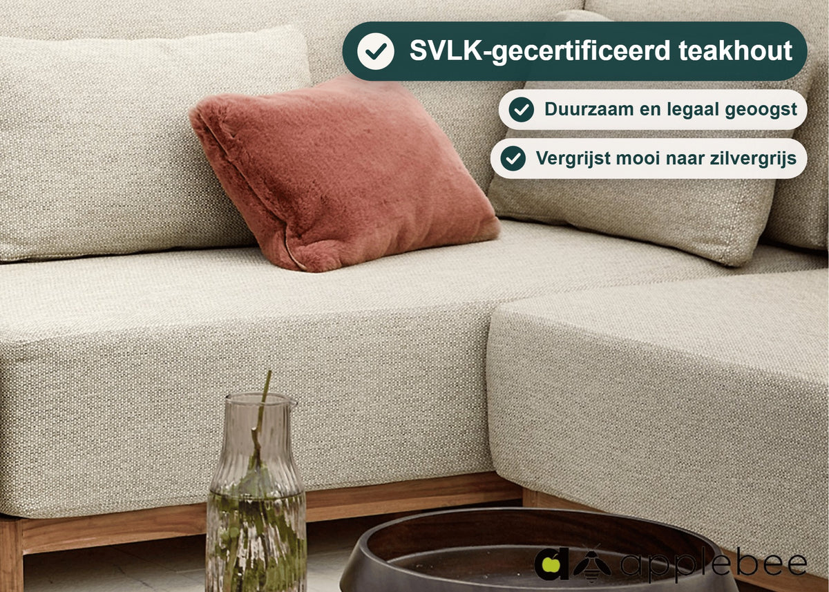 Apple Bee St. Lucia Loungeset, SVLK Teak, Bee Wett Kussens, Nr.6 – foto 7 – SVLK-gecertificeerd teakhout