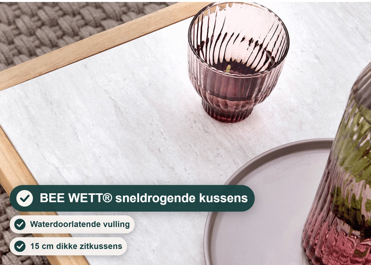 Apple Bee St. Lucia Loungeset, SVLK Teak, Bee Wett Kussens, Nr.6 – foto 8 – BEE WETT® sneldrogende kussens