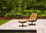 Apple Bee Cebu hocker Black met Cognac BEE WETT kussen bij de Cebu loungestoel