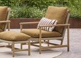 Apple Bee Jamila loungestoel en hocker in teak met linen rope en amber BEE WETT kussens