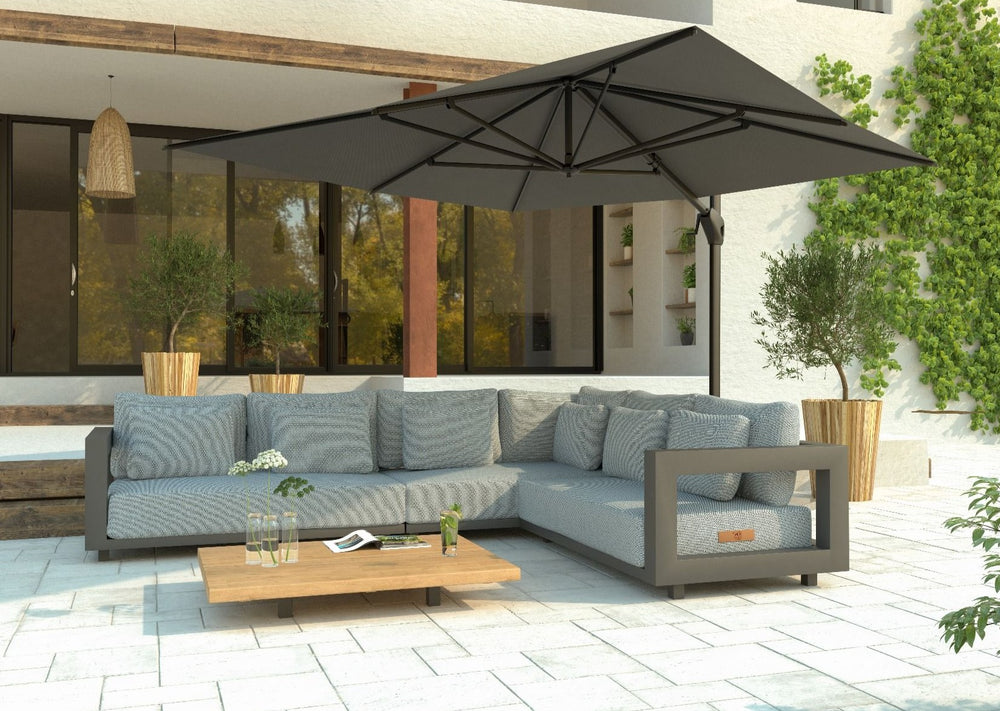 4Seasons Hacienda Zweefparasol 300x400cm - Charcoal Frame & Doek