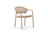 Hartman Taragona Dining Tuinstoel | Beige | Aluminium & Rope | Stapelbaar | Incl. Kussen