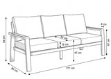 Belito Birmingham Lounge Set No. 1 | Anthracite | 3-seater Sofa + 2x Chair + Table | 5 People