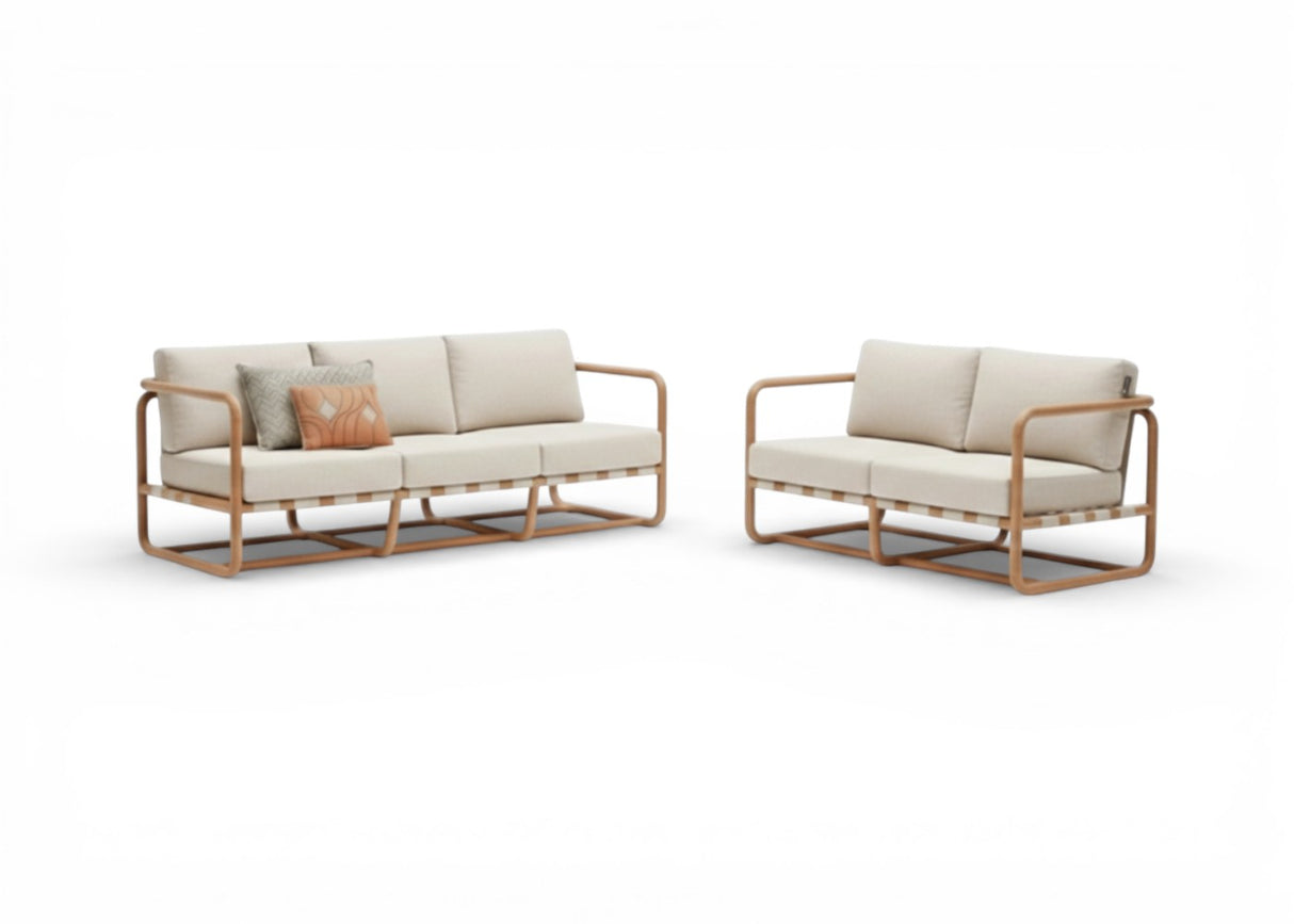 Apple Bee Dolce Loungebanken Set - 5-persoons– Teak – 2-delig – nr.7