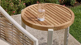 Apple Bee Monaco Lounge Koffietafel | Ø 45cm | Teak | Oyster Aluminium