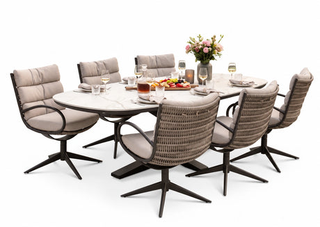 Apple Bee Zanzibar & Camp Bay Garden Set | 220 cm | 7-piece | Bronze