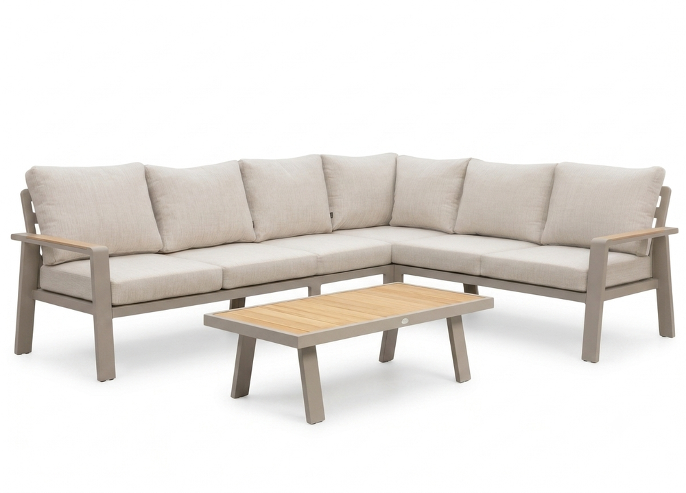Belito Lotte Loungeset Hoekbank Nr. 1 | Taupe Aluminium | 288 x 220 cm | 6-persoons