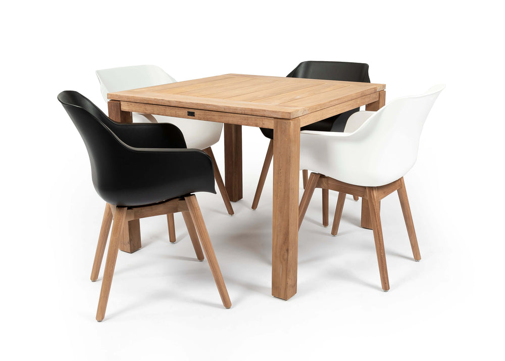 Hartman Sophie Aluminium/Belito tuintafel 100 cm dining tuinset 5-delig Hartman