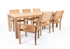 Belito®teak dining tuinset 220cm 7-delig stapelbaar