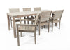 Belito®teak dining tuinset 220cm 7-delig stapelbaar - old grey