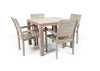 Belito®teak dining tuinset 100cm 5-delig stapelbaar - Old grey