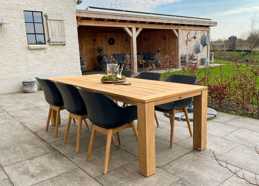 Hartman Sophie teak/Belito tuintafel 240 cm dining tuinset 7-delig Hartman